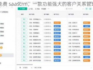 国内免费 saascrm，一款功能强大的客户关系管理软件