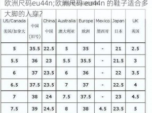 欧洲尺码eu44n;欧洲尺码 eu44n 的鞋子适合多大脚的人穿？