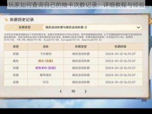 原神玩家如何查询自己的抽卡次数记录：详细教程与经验分享