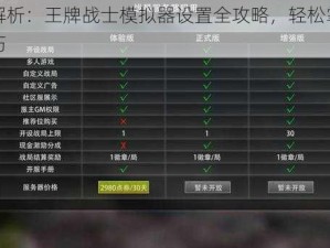 深度解析：王牌战士模拟器设置全攻略，轻松掌握战斗技巧