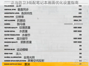 正当防卫3低配笔记本画面优化设置指南