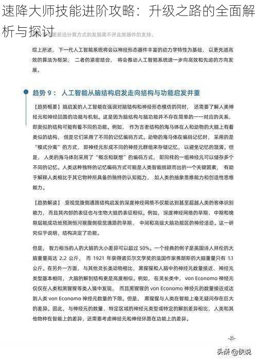 速降大师技能进阶攻略：升级之路的全面解析与探讨