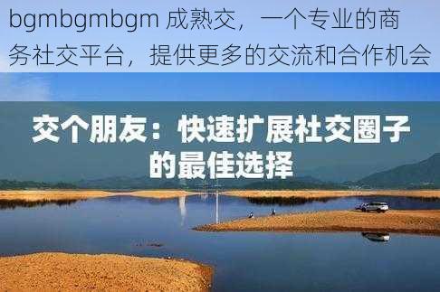 bgmbgmbgm 成熟交，一个专业的商务社交平台，提供更多的交流和合作机会