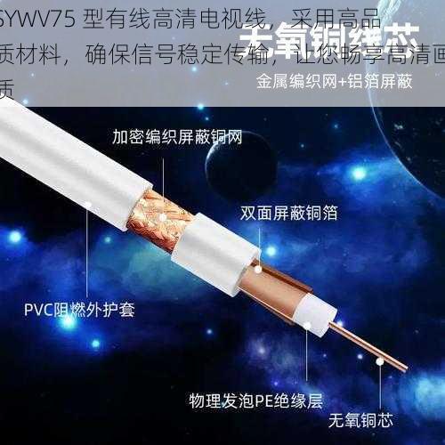 SYWV75 型有线高清电视线，采用高品质材料，确保信号稳定传输，让您畅享高清画质