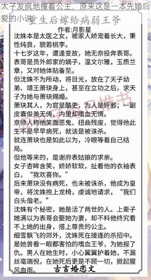 太子发疯地撞着公主，原来这是一本先婚后爱的小说