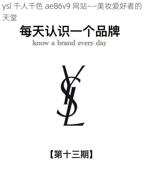 ysl 千人千色 ae86v9 网站——美妆爱好者的天堂