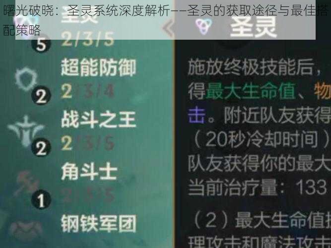 曙光破晓：圣灵系统深度解析——圣灵的获取途径与最佳搭配策略