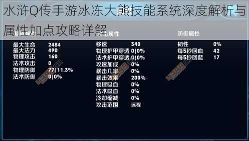 水浒Q传手游冰冻大熊技能系统深度解析与属性加点攻略详解