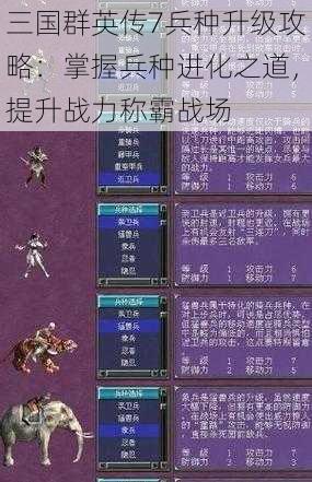 三国群英传7兵种升级攻略：掌握兵种进化之道，提升战力称霸战场