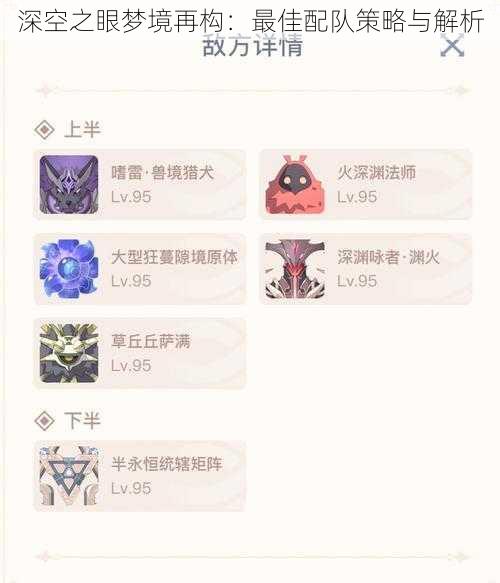 深空之眼梦境再构：最佳配队策略与解析