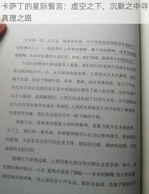 卡萨丁的星际誓言：虚空之下，沉默之中寻真理之路