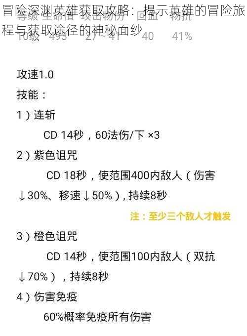 冒险深渊英雄获取攻略：揭示英雄的冒险旅程与获取途径的神秘面纱