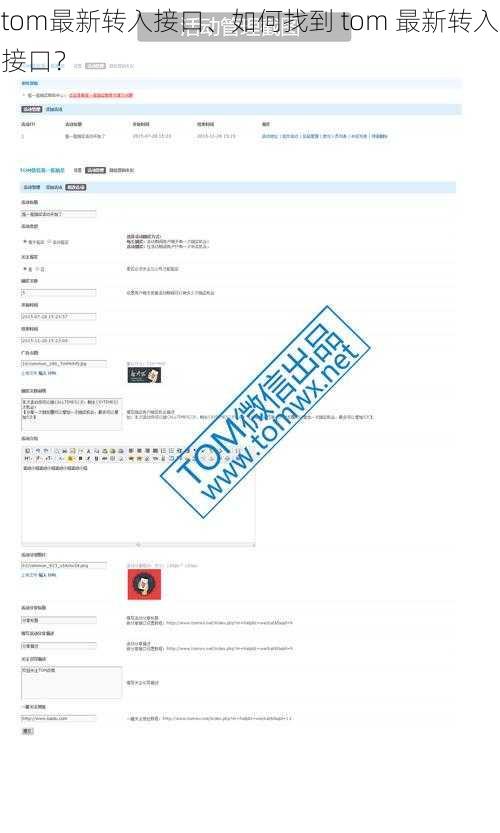 tom最新转入接口、如何找到 tom 最新转入接口？