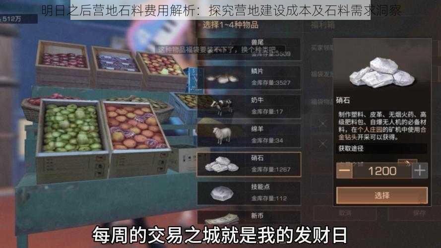 明日之后营地石料费用解析：探究营地建设成本及石料需求洞察