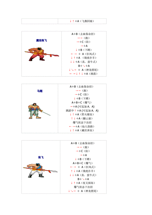 三国战记119版全面解析：角色技能出招表详解