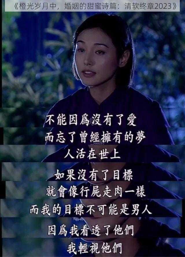 《橙光岁月中，婚姻的甜蜜诗篇：清软终章2023》