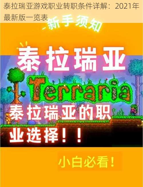 泰拉瑞亚游戏职业转职条件详解：2021年最新版一览表