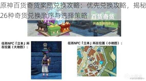 原神百货奇货奖励兑换攻略：优先兑换攻略，揭秘26种奇货兑换顺序与选择策略